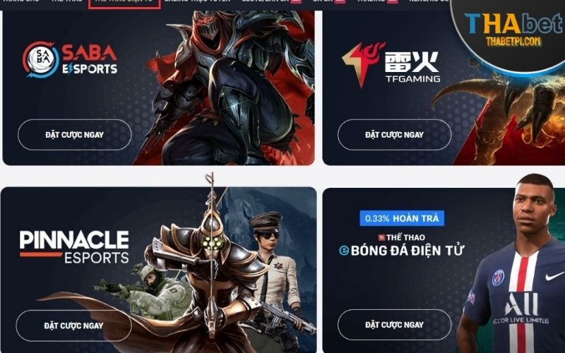 Esports THABET là một sảnh chơi chuyên biệt dành riêng cho các môn thể thao điện tử