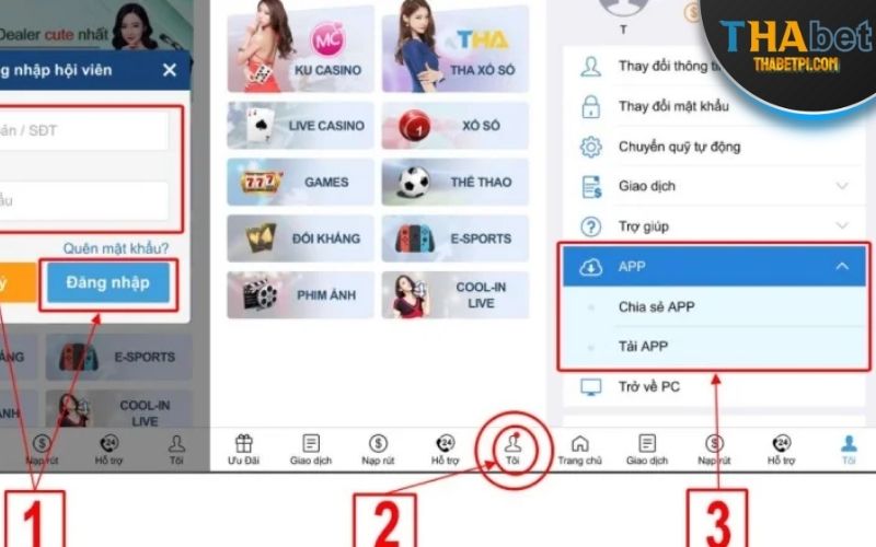 Quá trình tải và cài đặt app THABET trên iPhone vô cùng dễ dàng