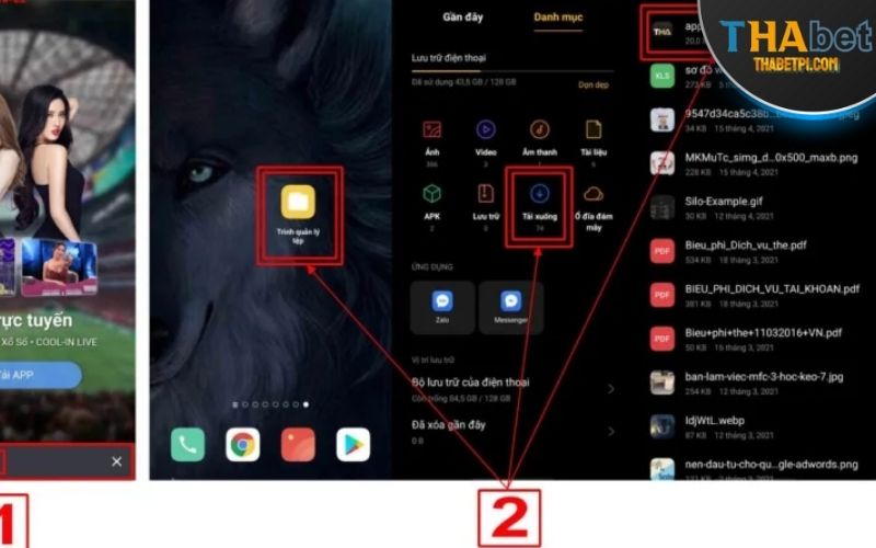 Tải app THABET trên thiết bị Android vô cùng đơn giản